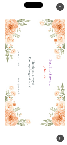 Preview screen (Floral)